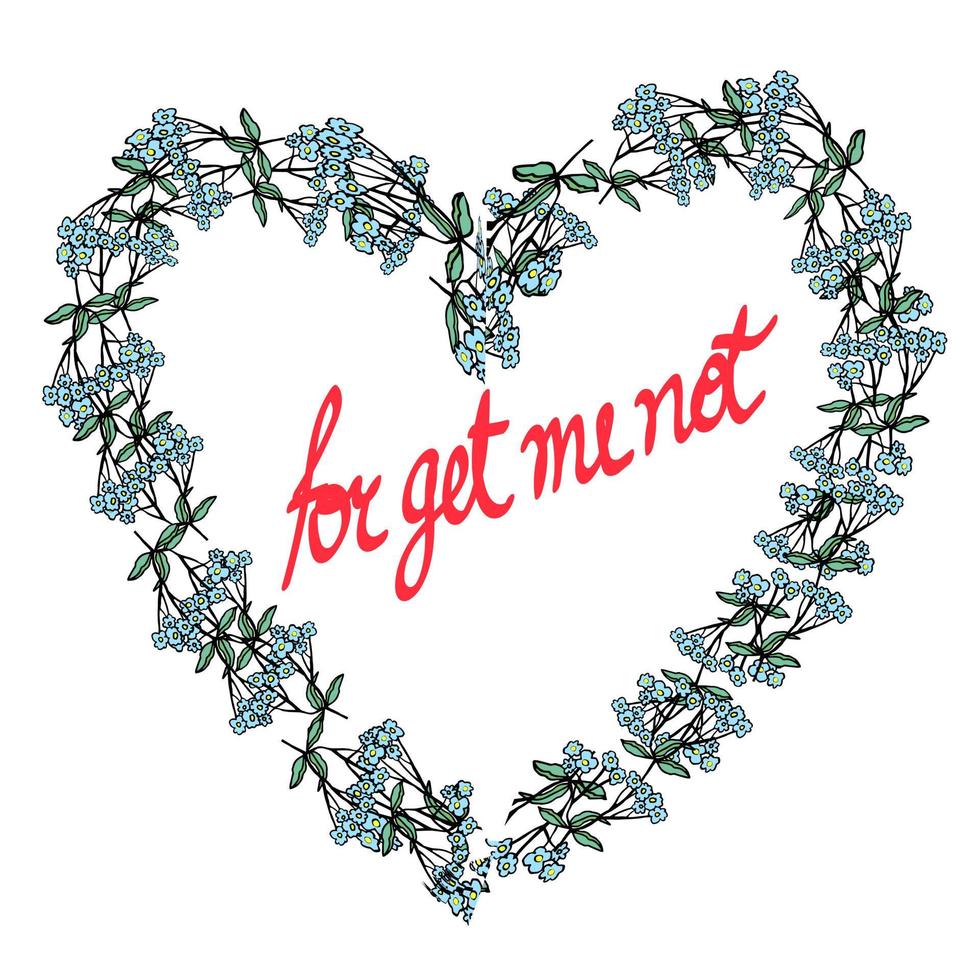 For get me not flower frame vector