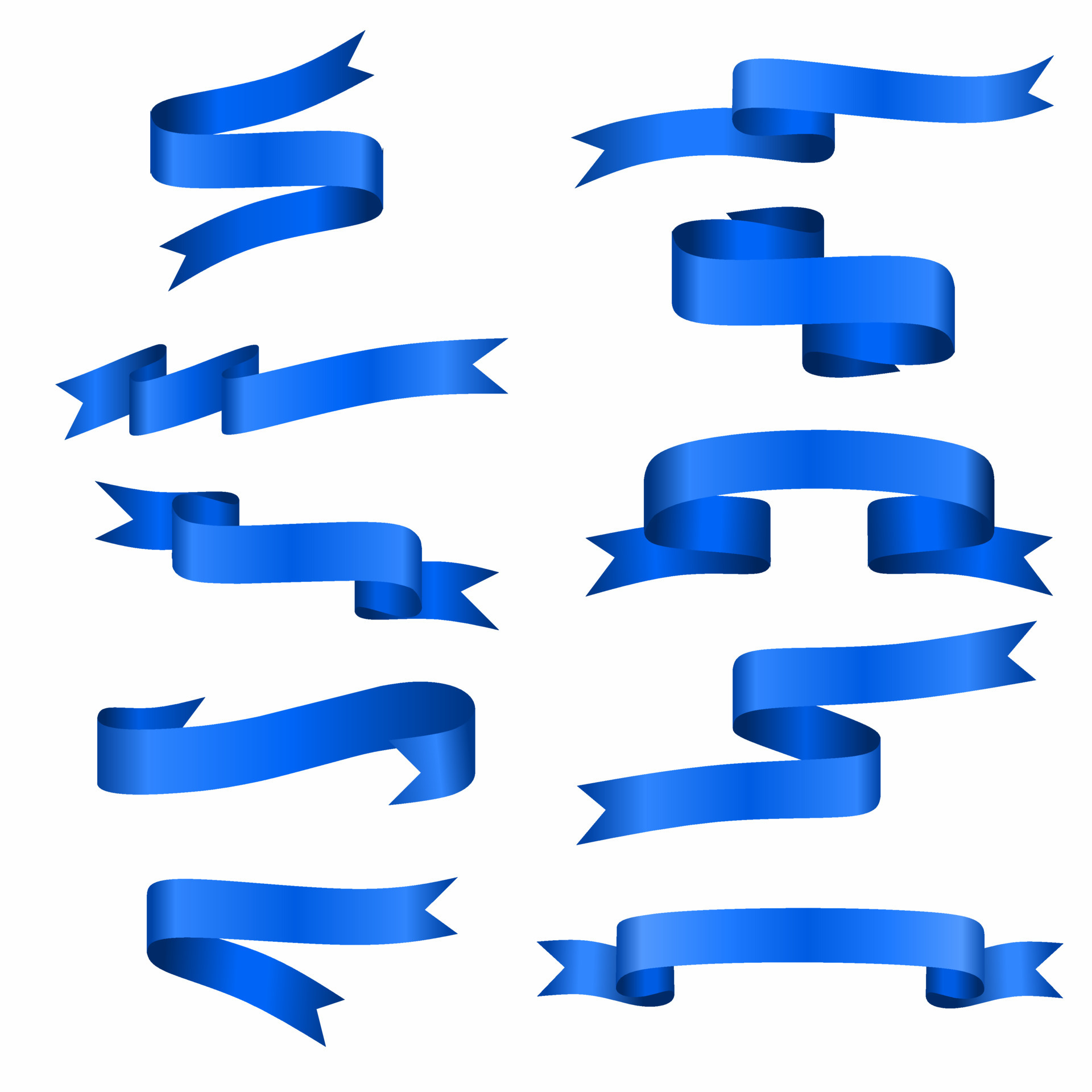 Set of ribbons. Blue ribbon vector collection 4924680 Vector Art at