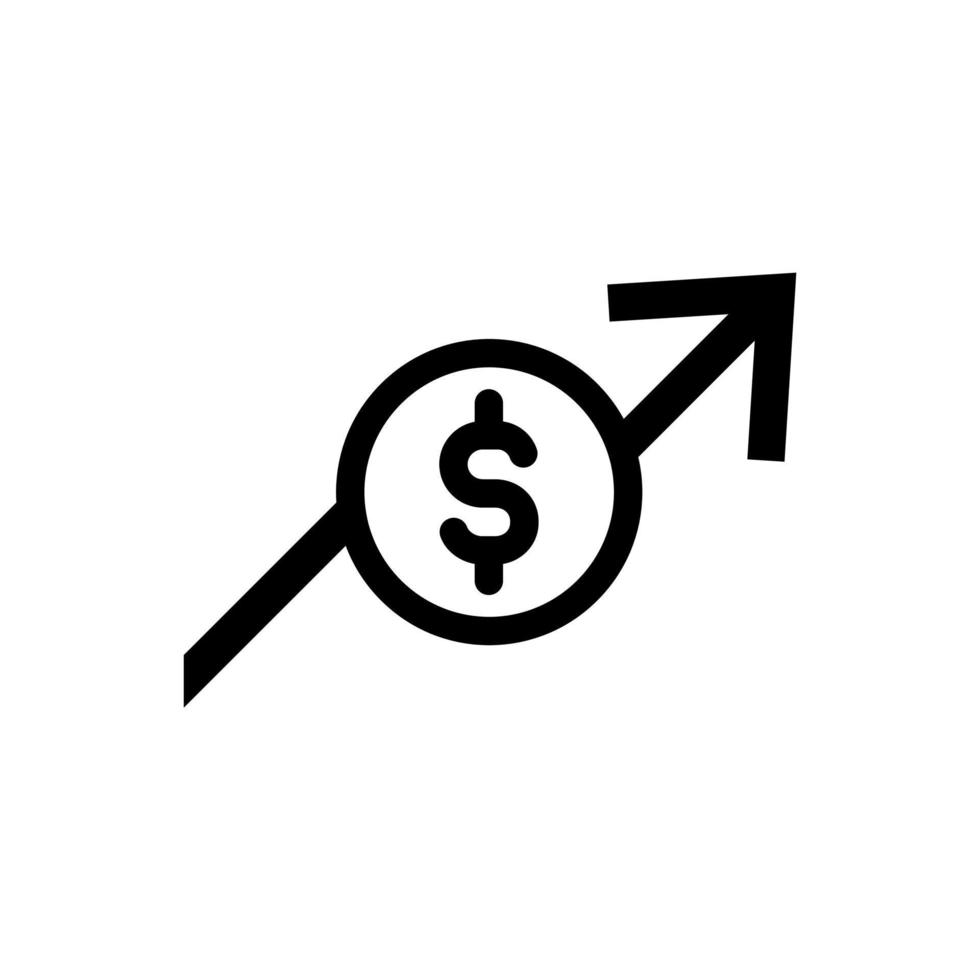 money icon with arrow up. vector