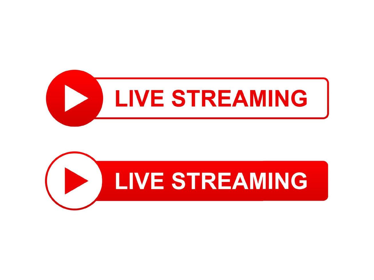 live streaming button with play icon vector