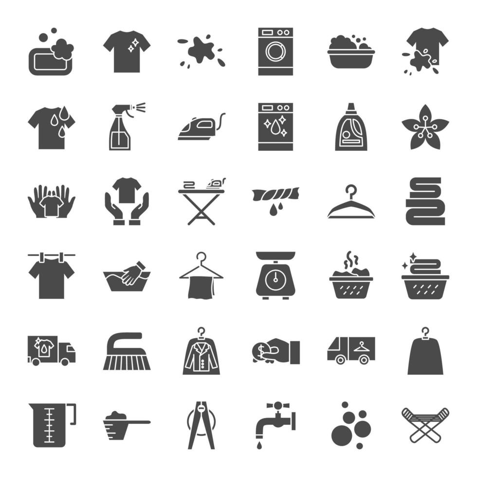 Laundry Solid Web Icons vector