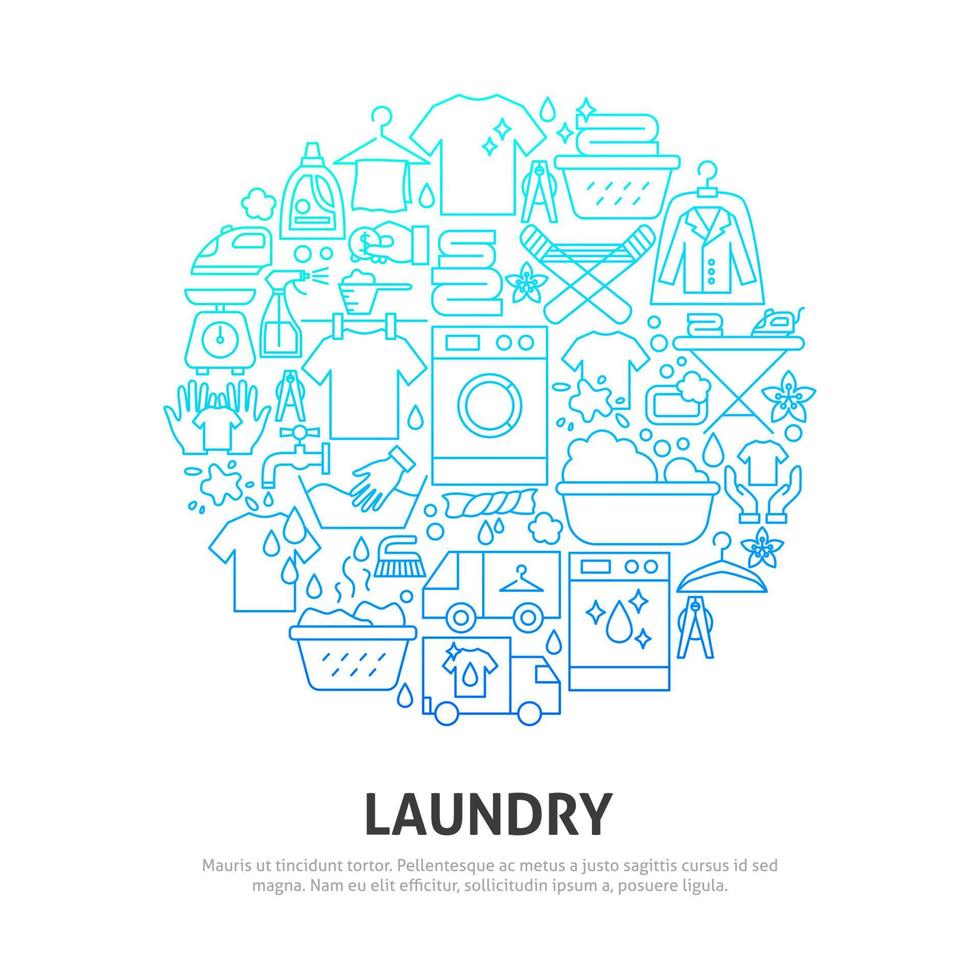 Laundry Circle Concept vector
