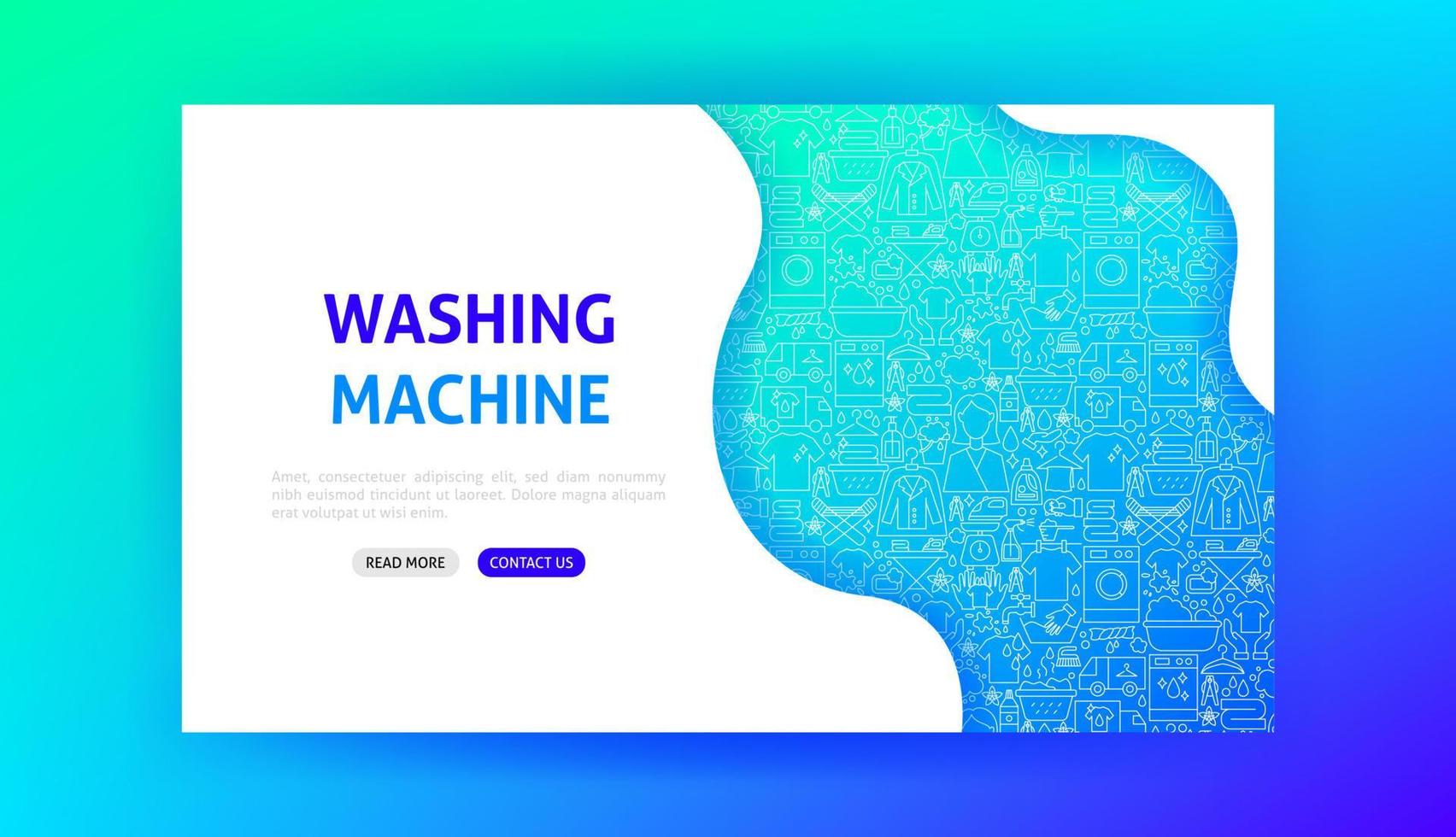 página de inicio de la lavadora vector