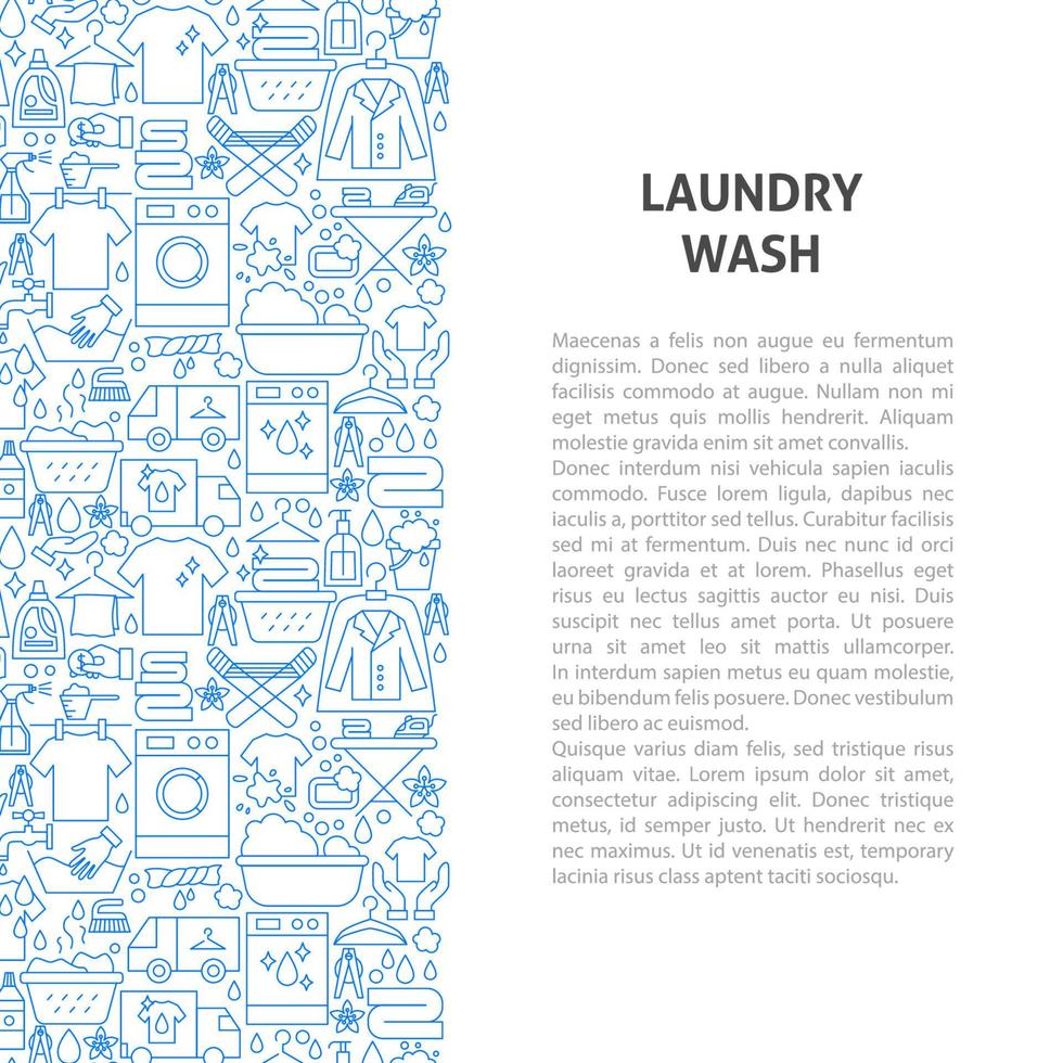 Laundry Wash Line Pattern Concept vector