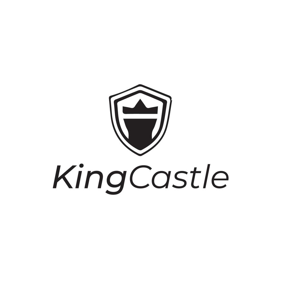 Authentic Castle tower and shield for real estate logo template vector