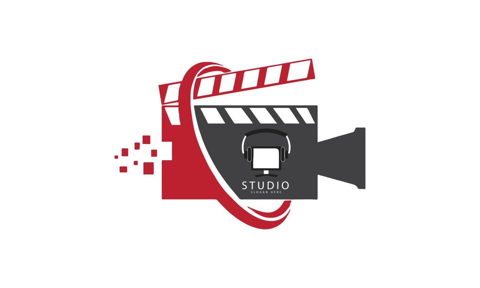 el logotipo del estudio multimedia se puede utilizar para el letrero de youtube chanel vector