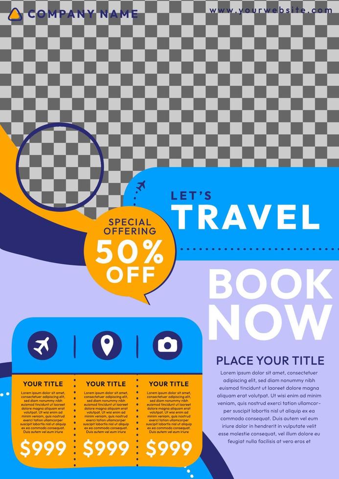 Flat Travel Flyer Template Vector Design