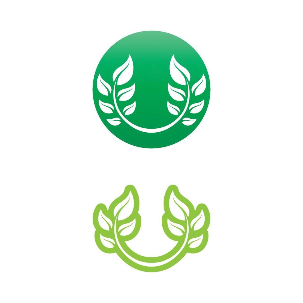 Logotipo de árbol de hoja y naturaleza para diseño de ecología de planta verde de vector de negocio