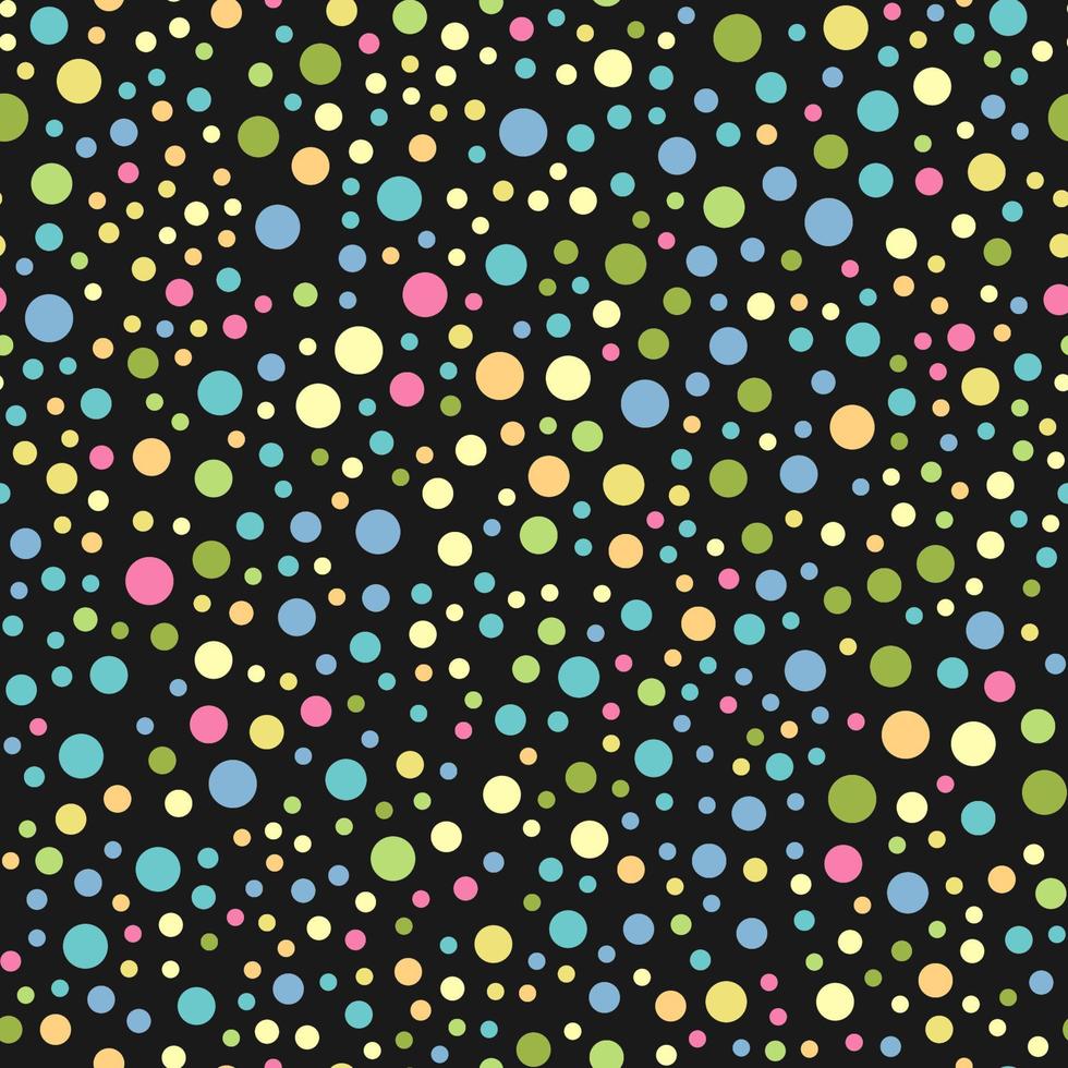 Colorful confetti on black seamless pattern. Party vector background. Celebration concept.Design template for cards, invitations, textile, websites etc.