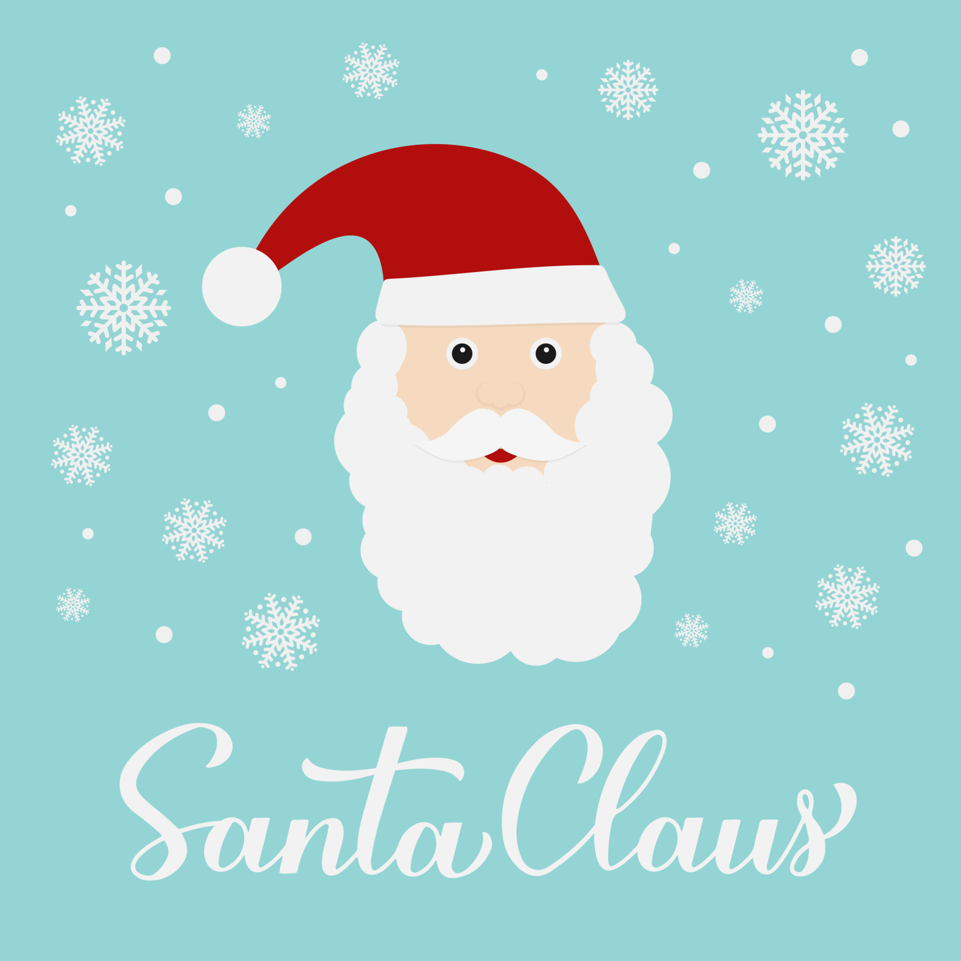 Letras de mano de caligrafía de santa claus con personaje de dibujos