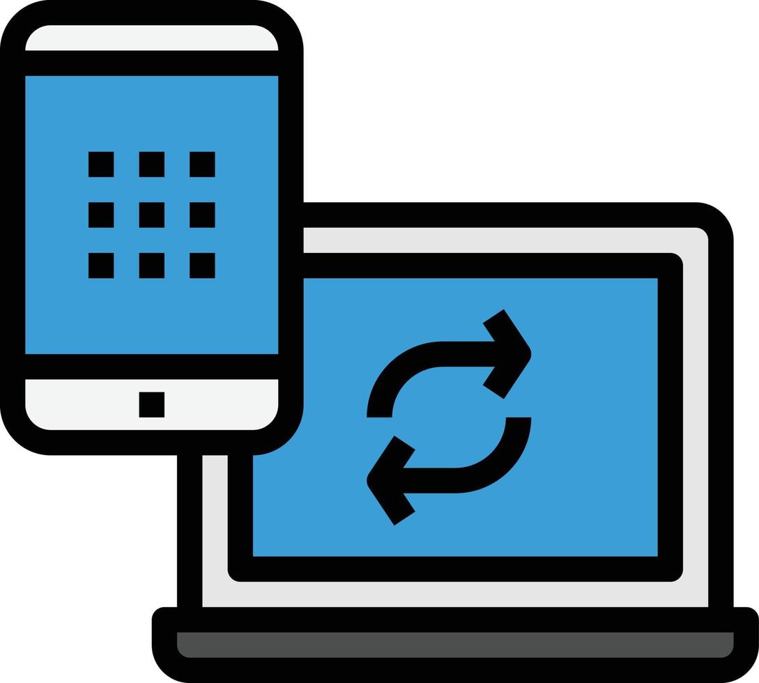 SYNCING DEVICE ICON VECTOR .