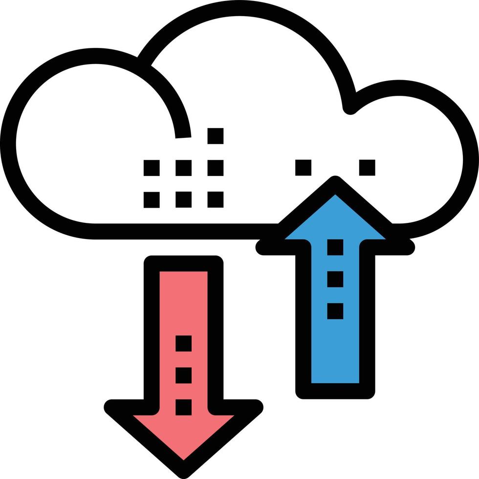 CLOUD TRANSFER ICON VECTOR .