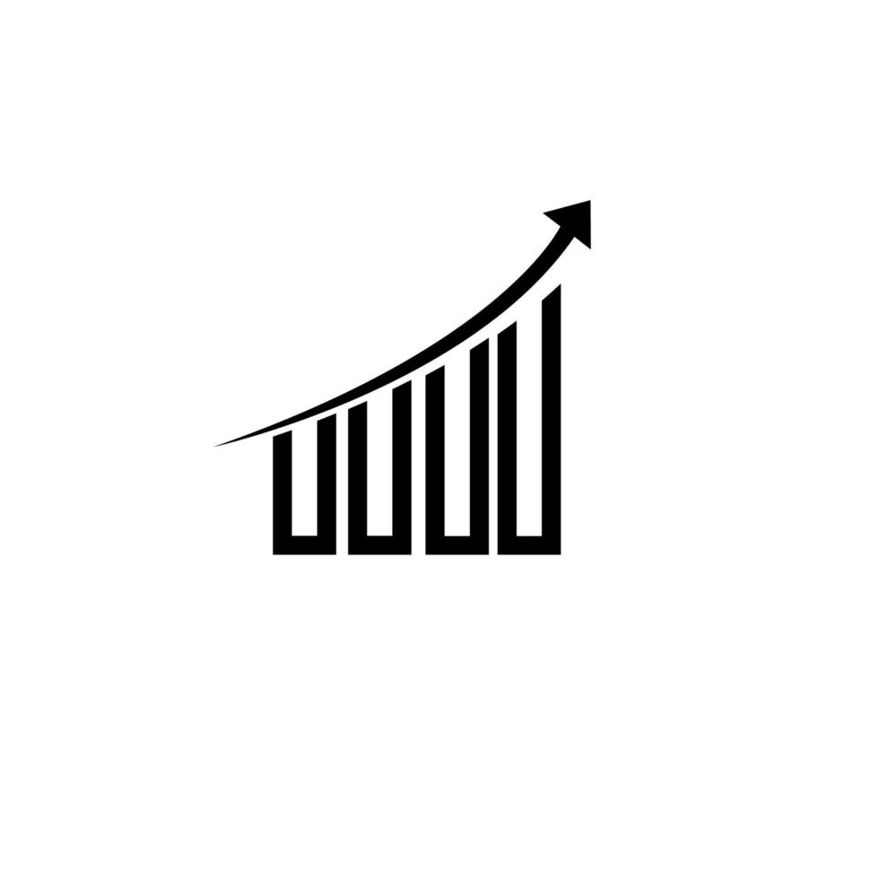 Growth Vector Icon For Bussines With Black Colour