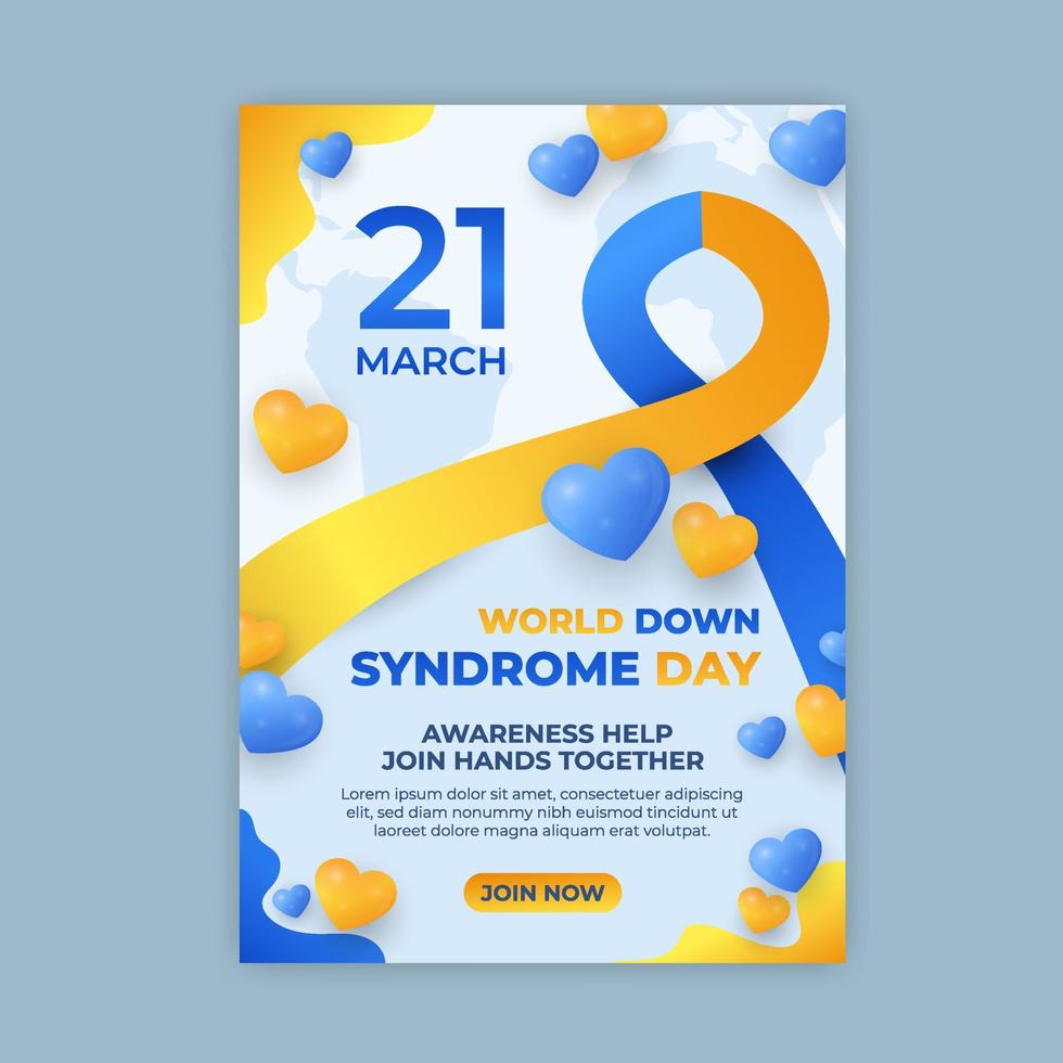 Template of Poster World Down Syndrome Day vector