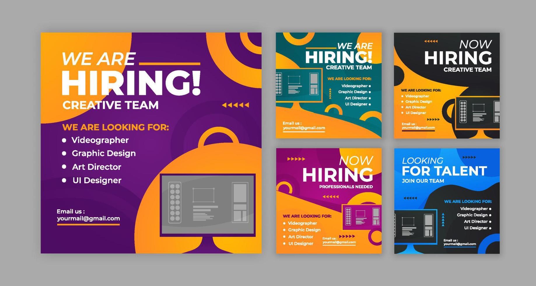 Collection of Social Media We Are Hiring vector