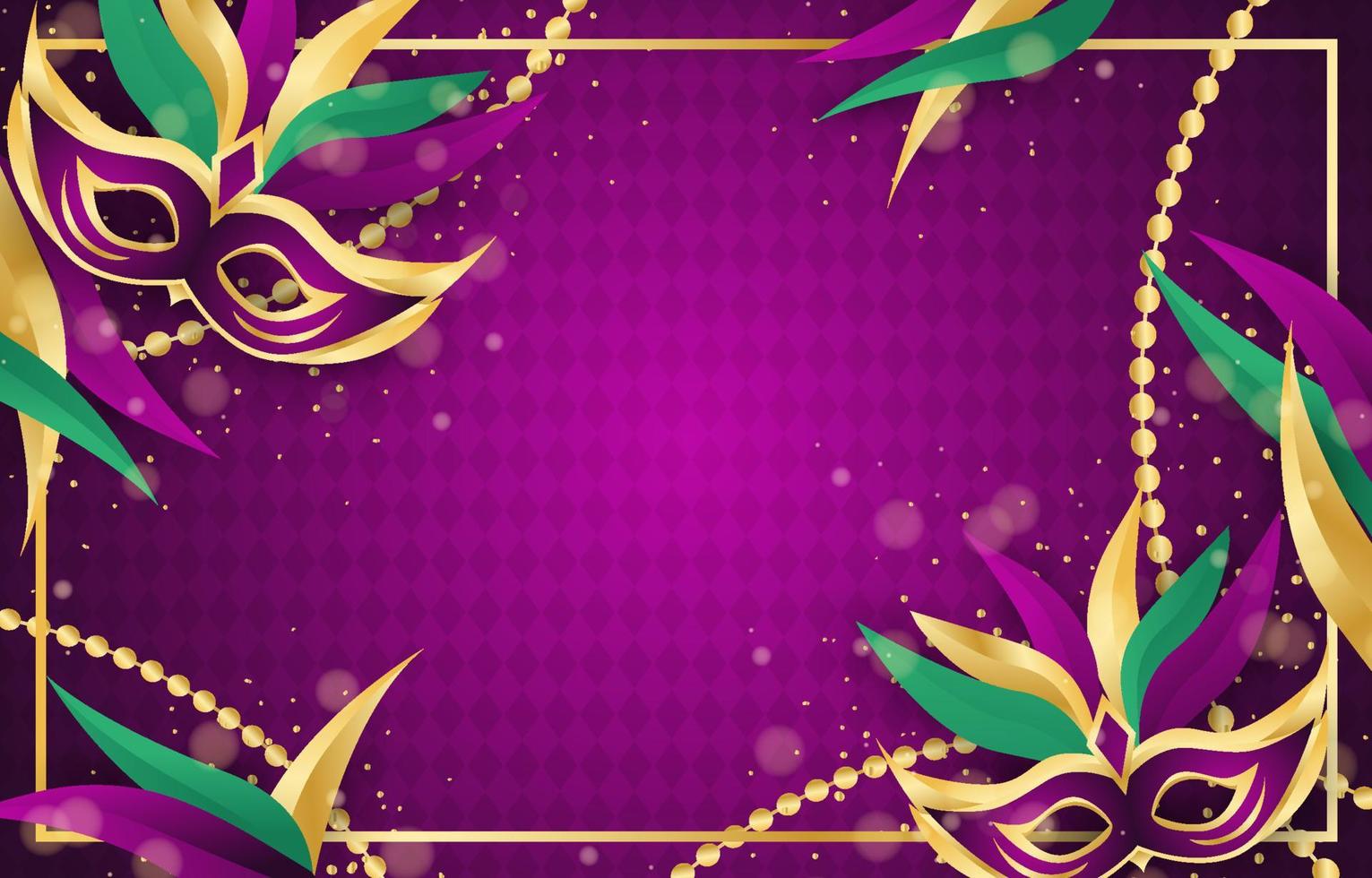 fondo de máscara de carnaval de hierba de mardi púrpura vector