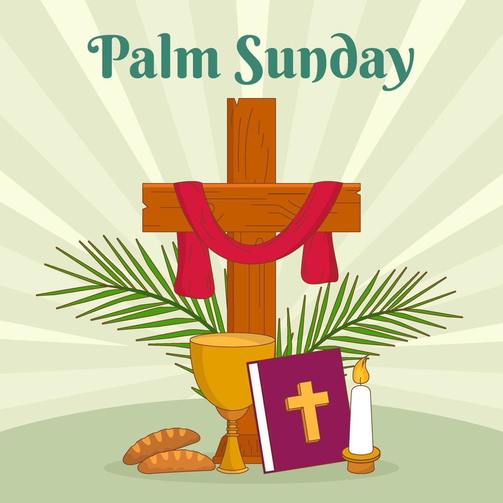 Flat Palm Sunday vector