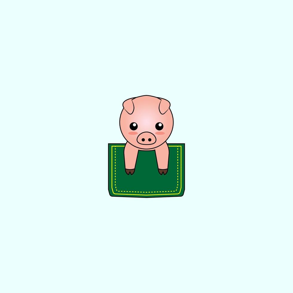 cute animal in the pocket vector