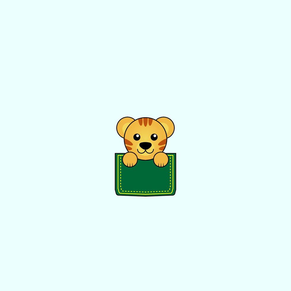 cute animal in the pocket vector