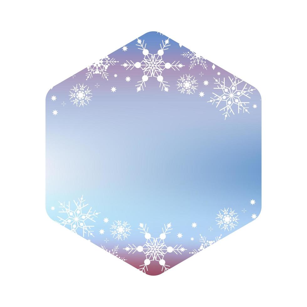 Shape Gradient rhombus in blue with Snowflakes. Beautiful element for background, postcards, discounts, your text or any Winter design. Vector illustration for social media, stories