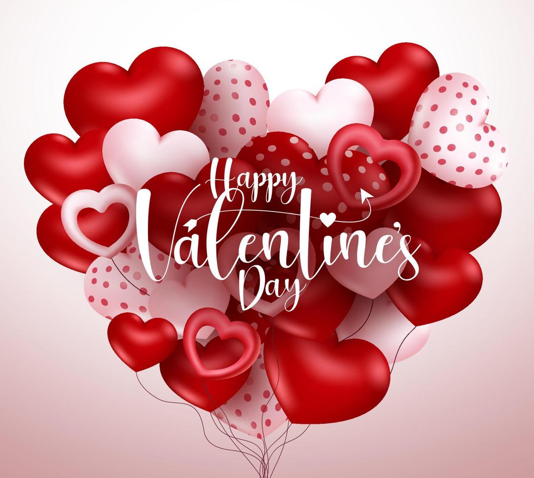 Valentine hearts balloon vector background concept design. Happy valentine's  day greeting text with heart balloon floating element for romantic  valentines day design. Vector illustration 4926208 Vector Art at Vecteezy