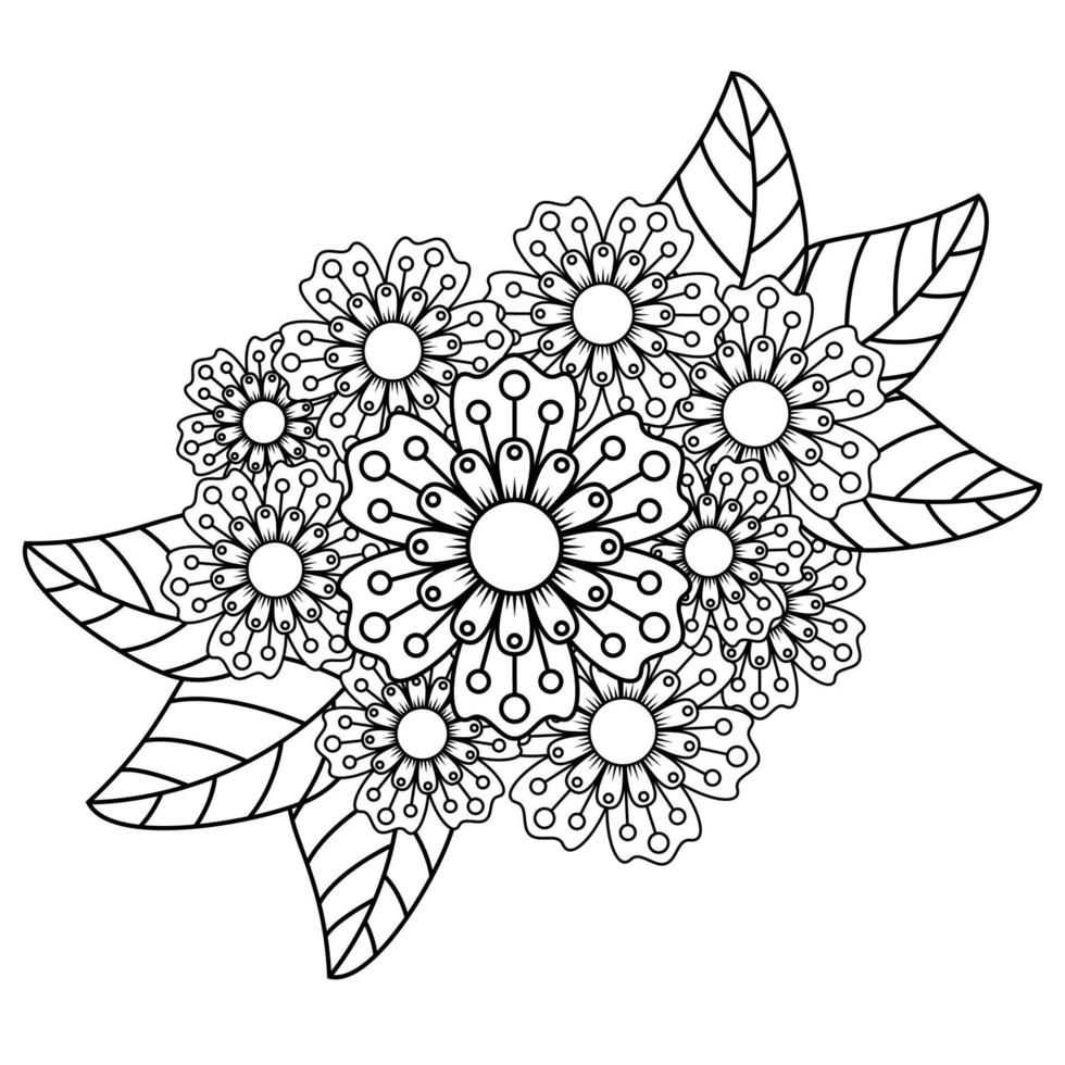 Flor de mandala para adultos libro para colorear relajante. vector