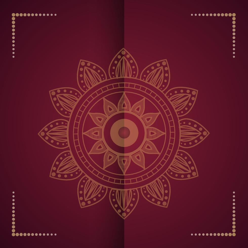 mandala background with dark red color behind. vector