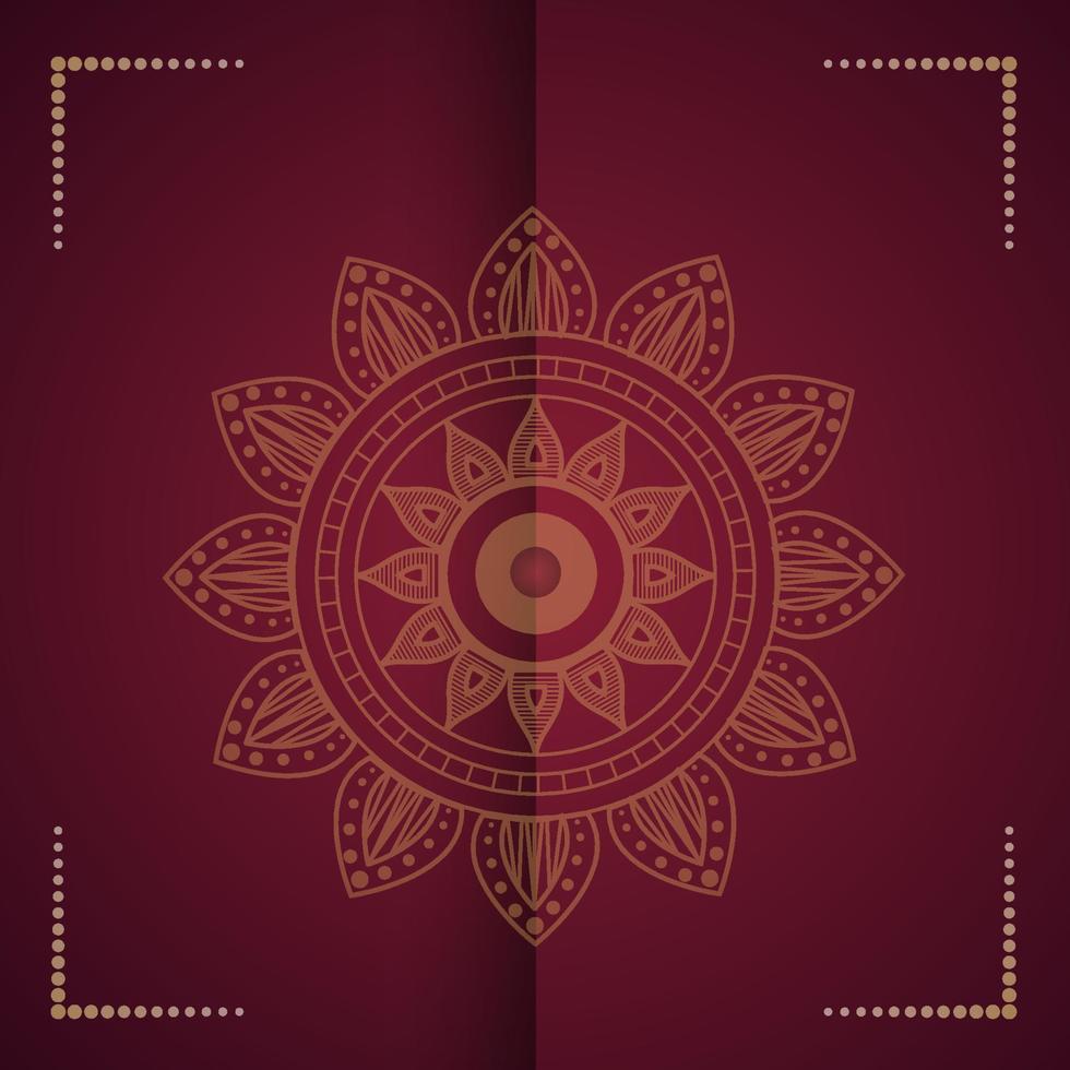 mandala background with dark red color behind. vector