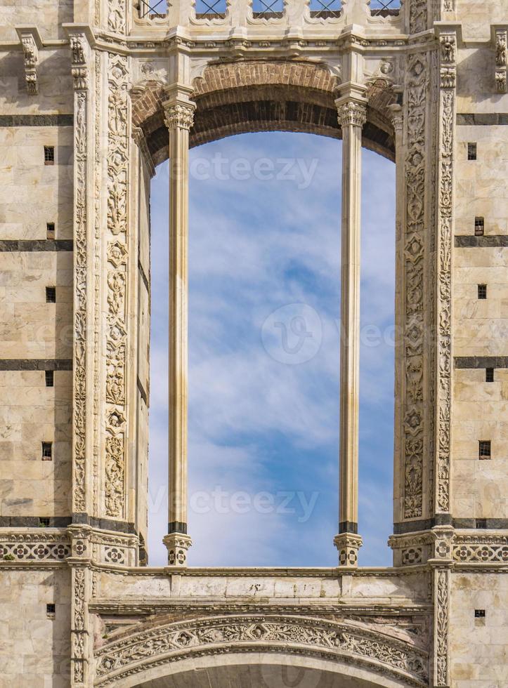 Old window at Facciatone in Siena, Italy photo