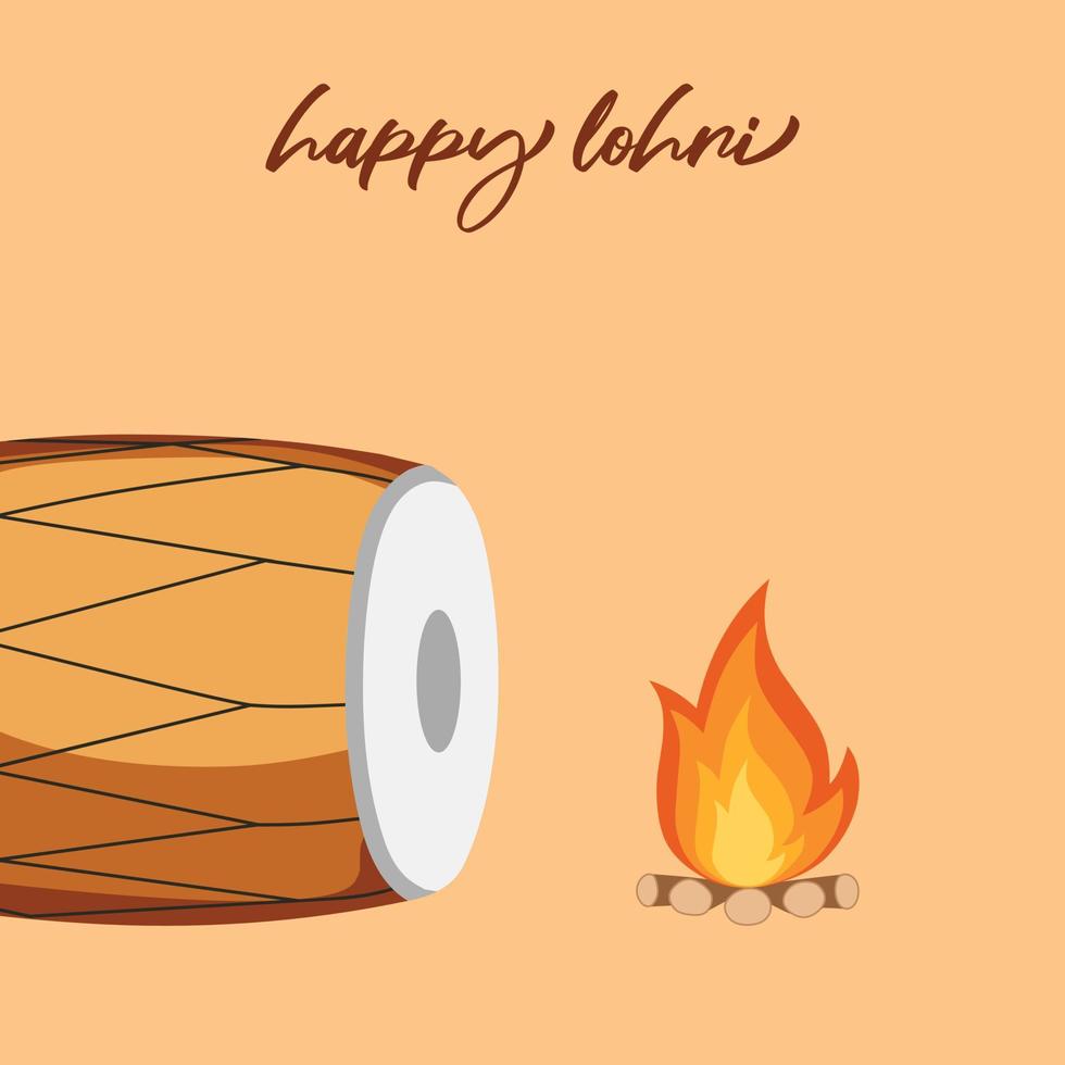 Illustration background happy lohri vector