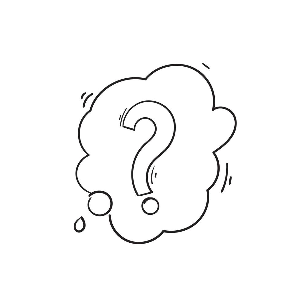 doodle Question Mark in Bubble Icon design template handdrawn style vector