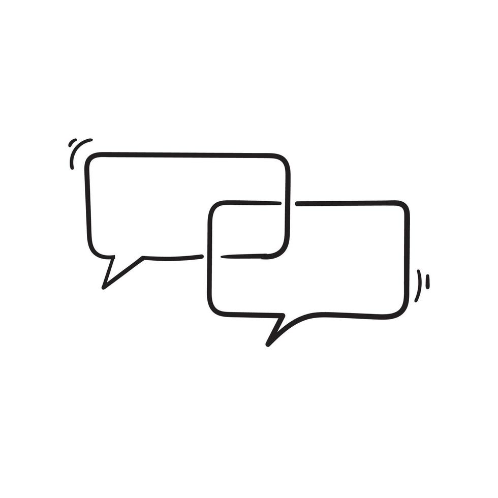 handdrawn Bubble speech icon design template doodle style vector