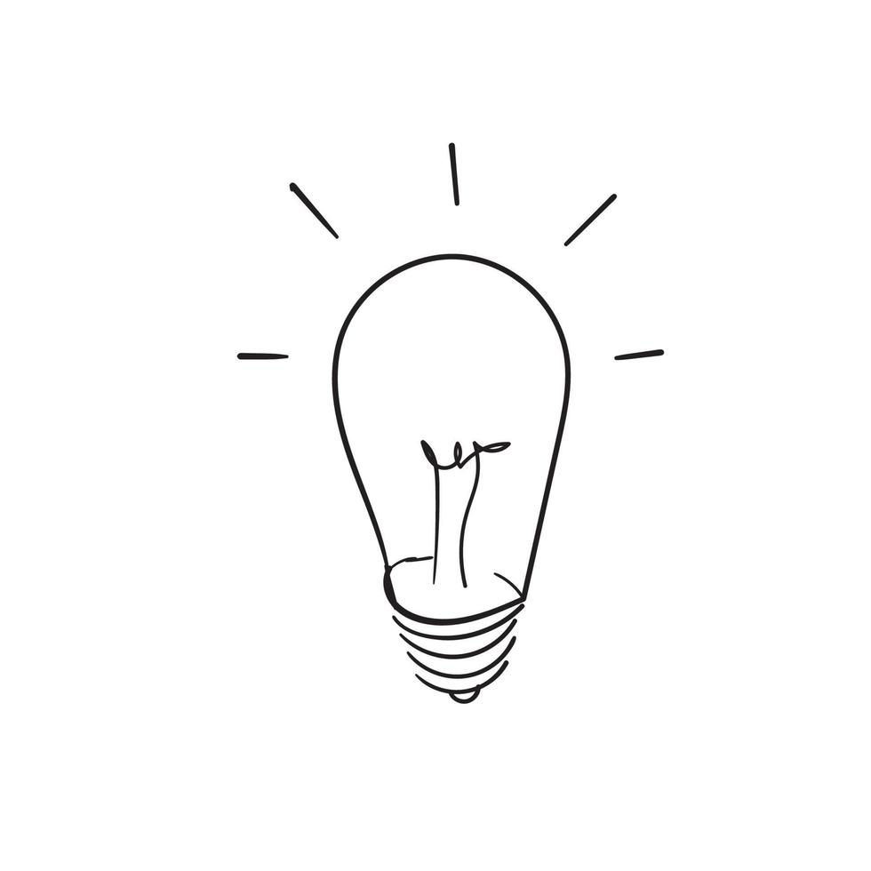 handdrawn Light Bulb line icon design template doodle vector