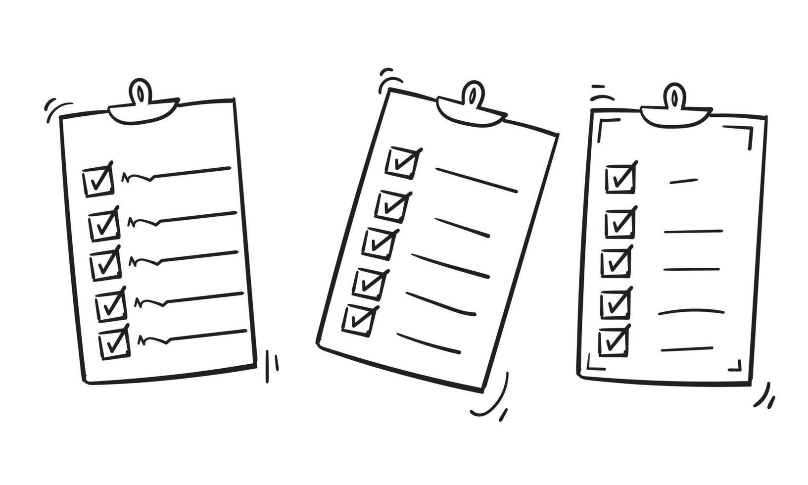 Clipboard icon design template handddrawn doodle style vector