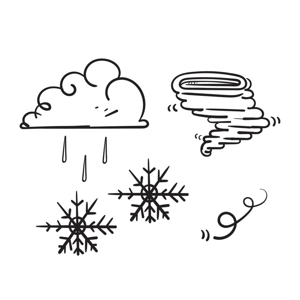 dibujado a mano doodle nube tiempo ilustración vector aislado