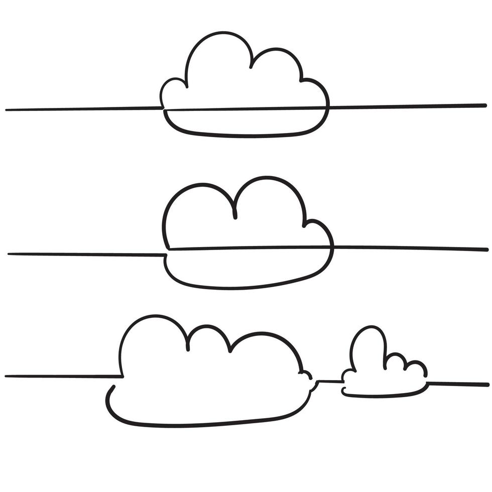 doodle cloud illustration vector with handdrawn style