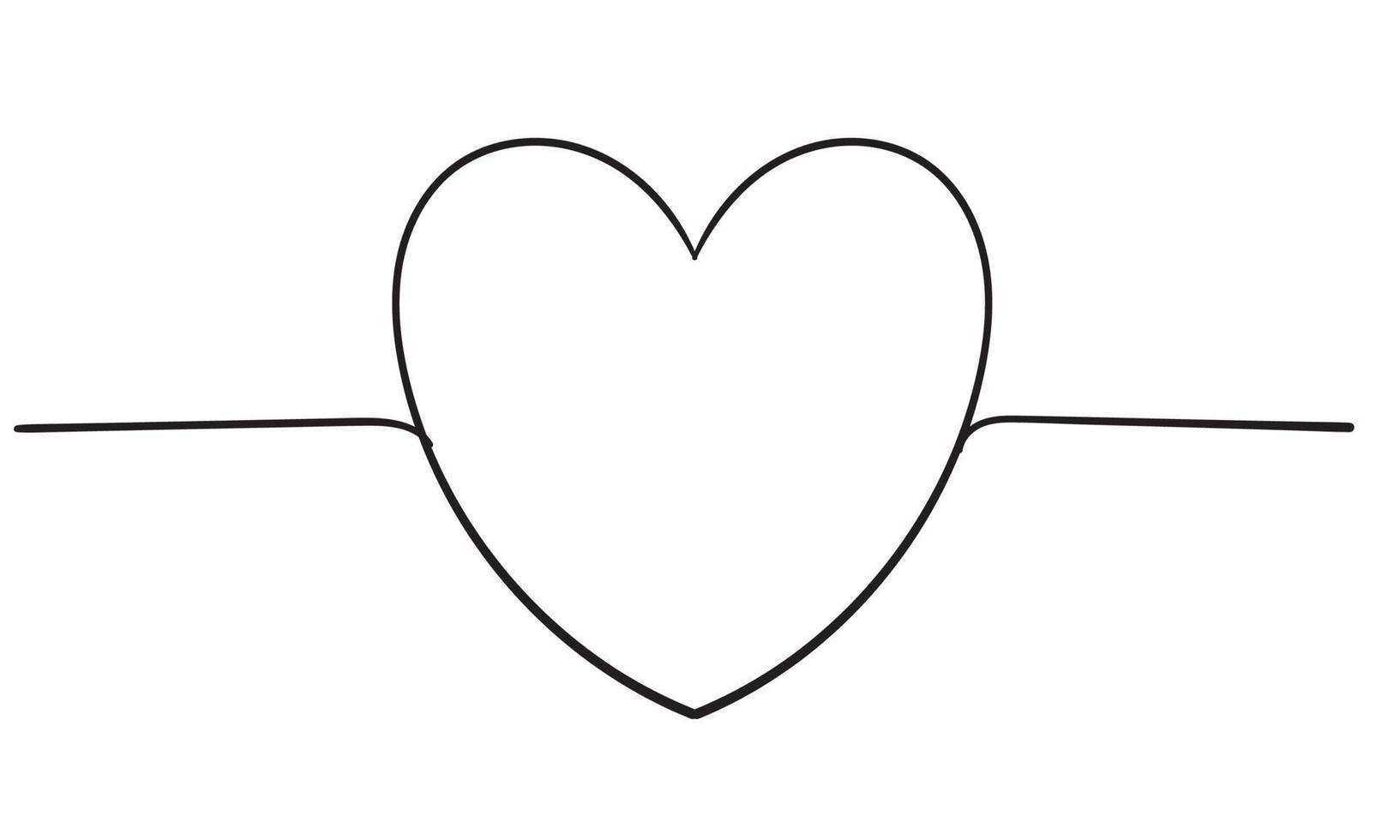doodle heart illustration vector line art style
