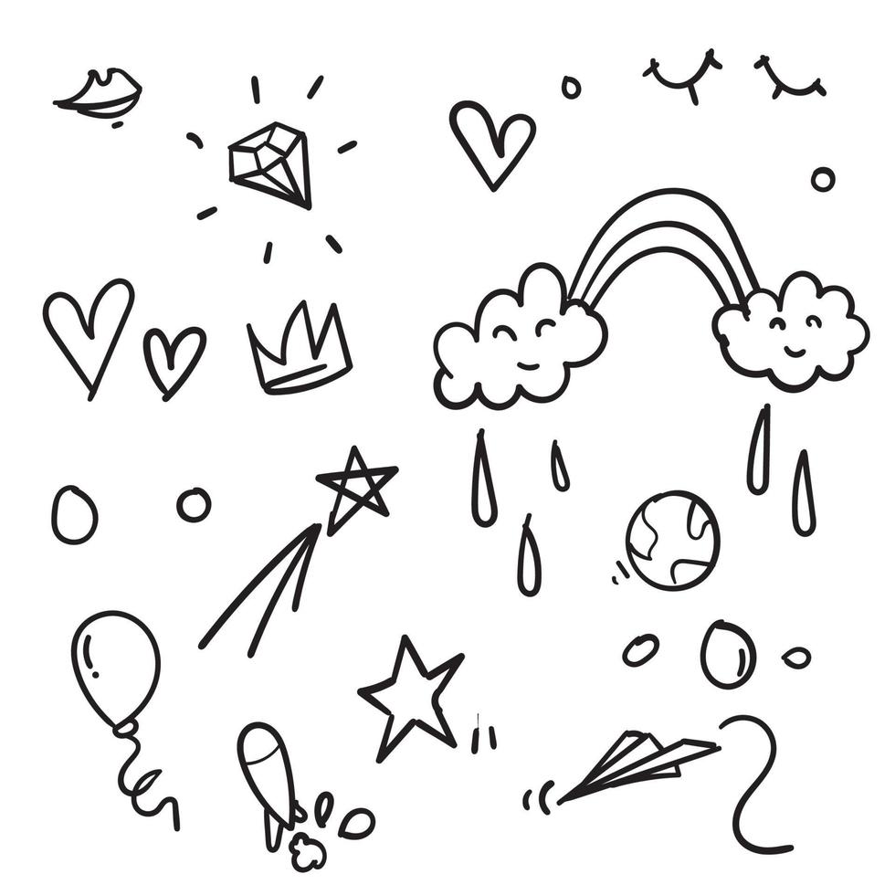 doodle kid element illustration vector