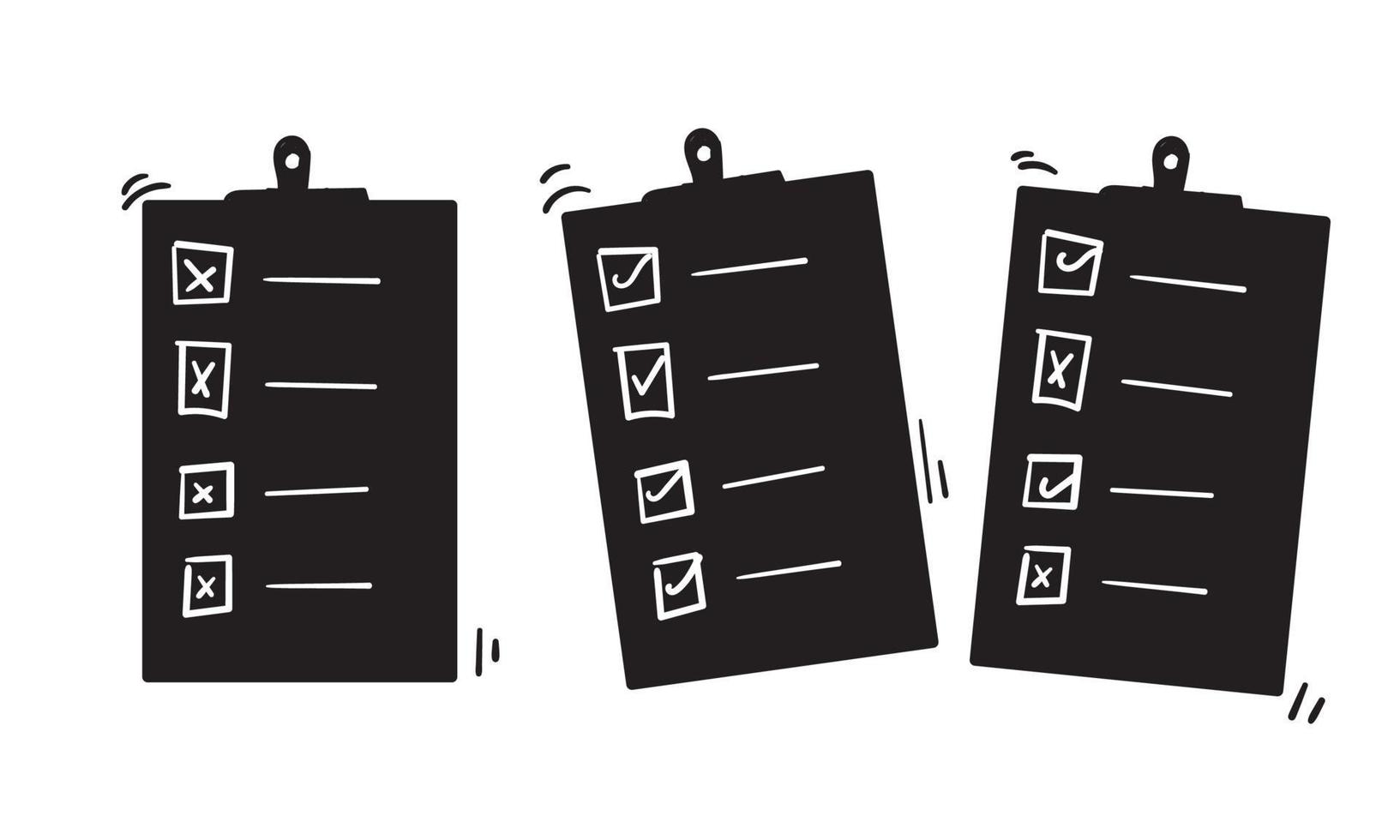 Clipboard icon design template handddrawn doodle style vector