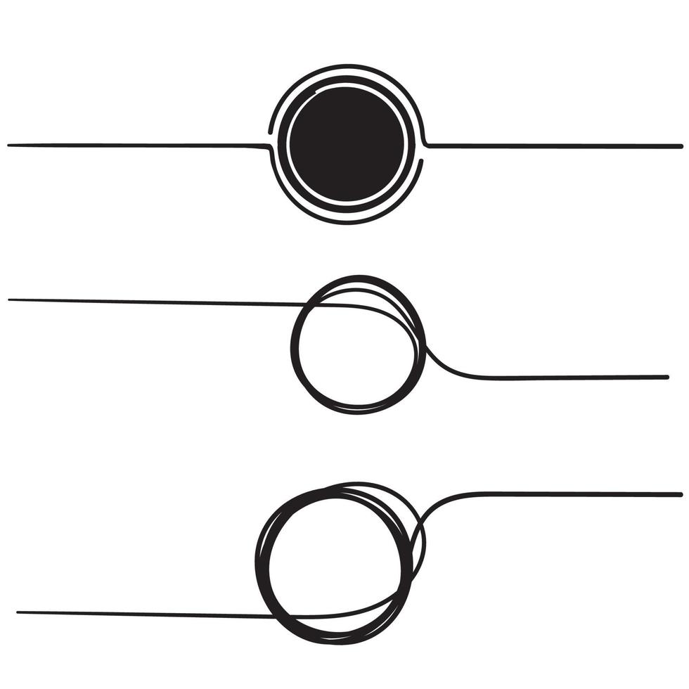 Ilustración de círculo de doodle con estilo de boceto de linier handddrawn vector