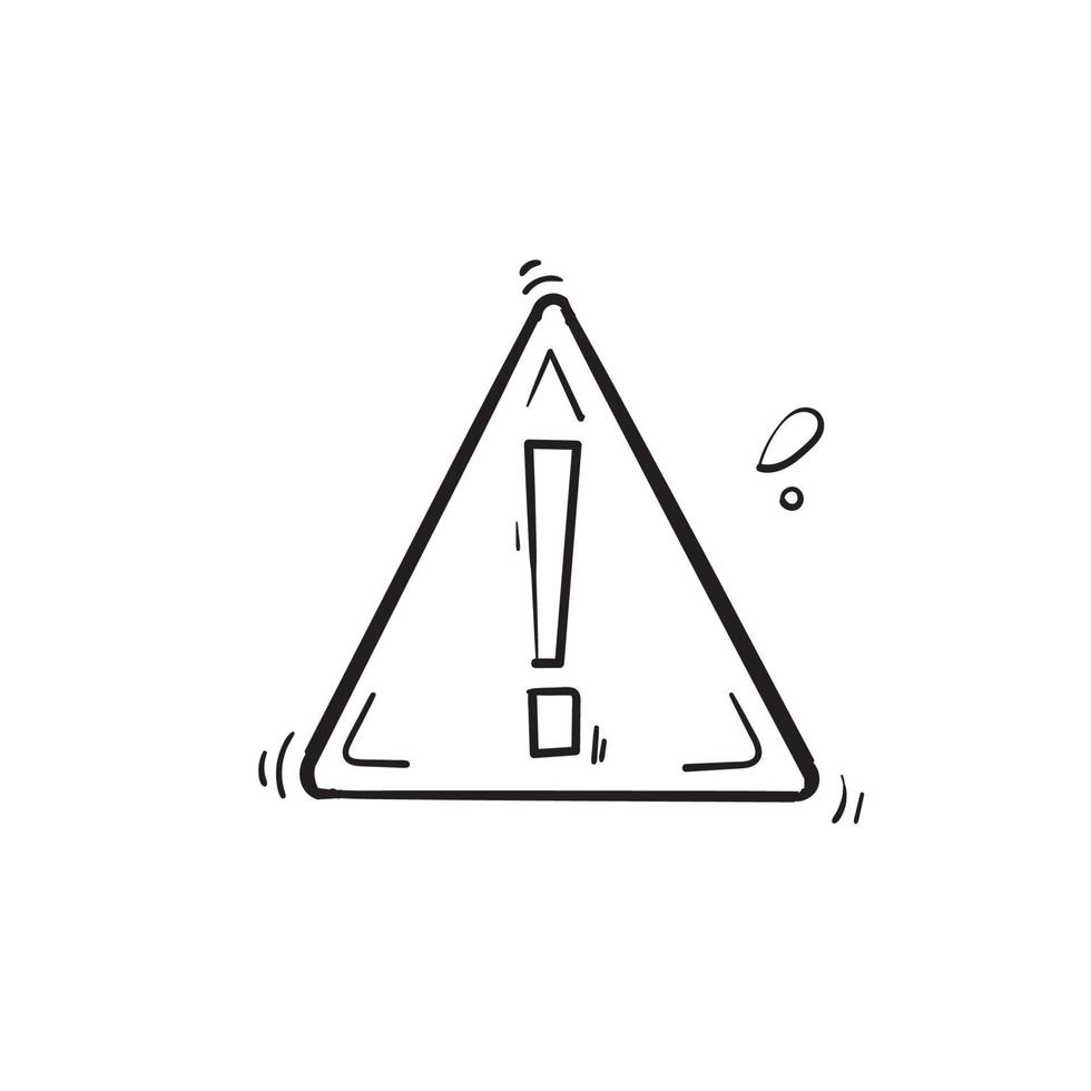handdrawn Exclamation mark icon design template doodle vector