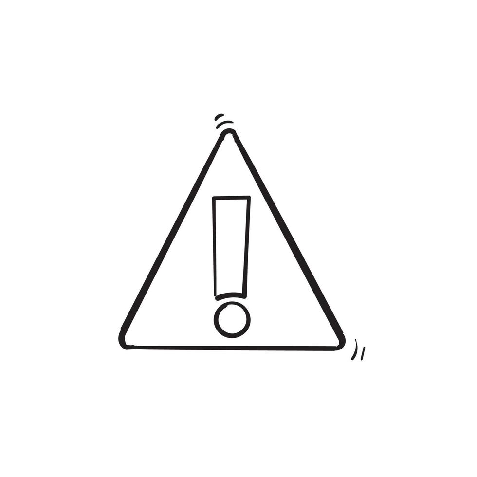 handdrawn Exclamation mark icon design template doodle vector