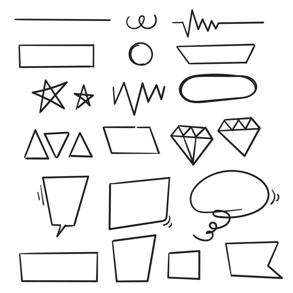 hand drawn doodle shape element illustration icon isolated vector