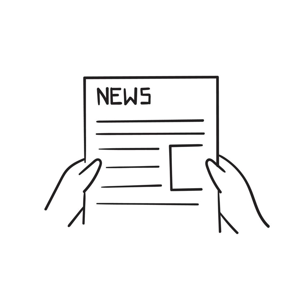 hand drawn doodle news icon illustration vector