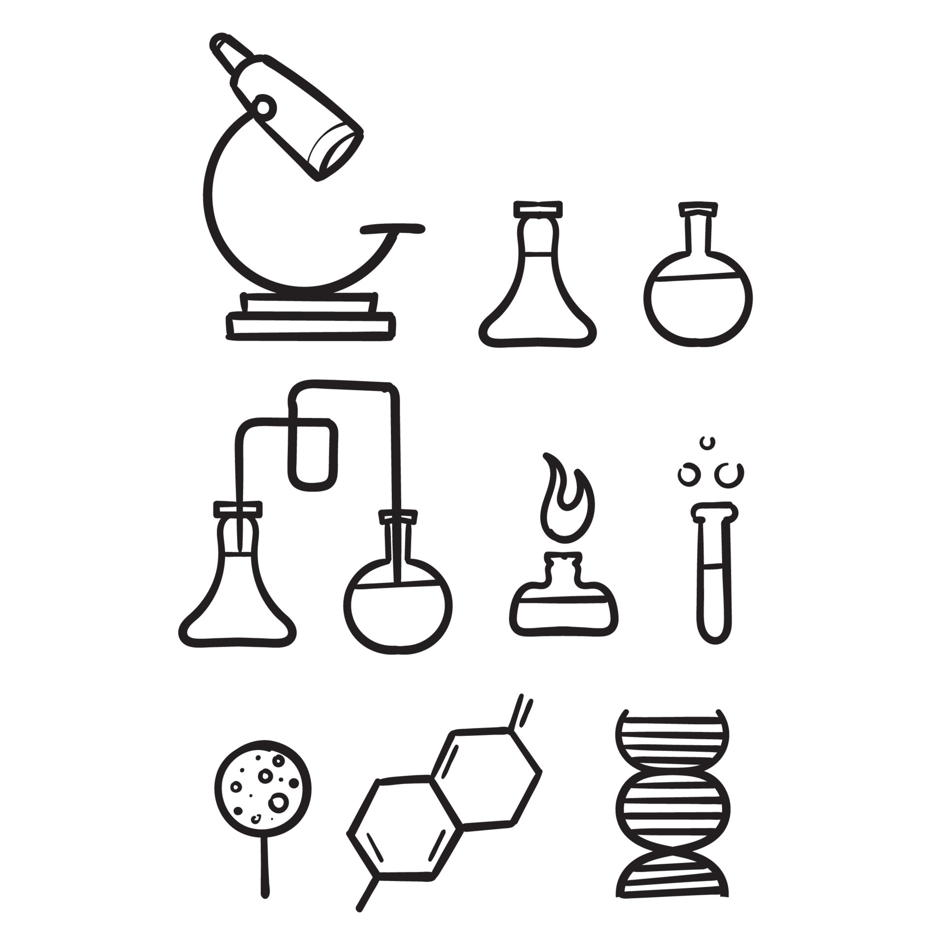 Laboratorio de química dibujado a mano e iconos esquemáticos que muestran una variedad de experimentos, cristalería y moléculas en estilo doodle 4926931 Vector en Vecteezy Laboratorio de química dibujado a mano e iconos esquemáticos que muestran una variedad de experimentos, cristalería y moléculas en estilo doodle 4926931 Vector en Vecteezy