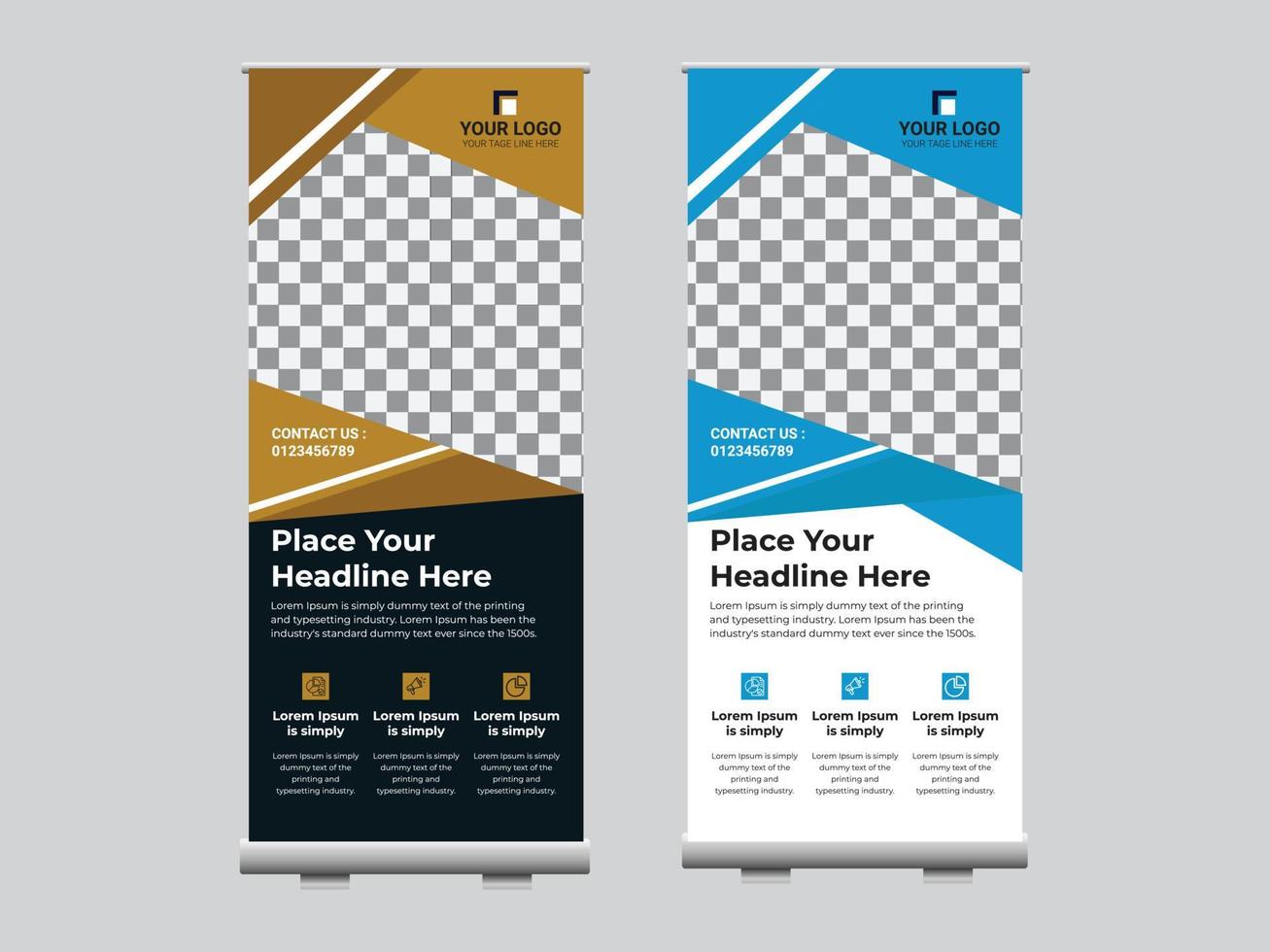 Minimal corporate rollup banner template vector
