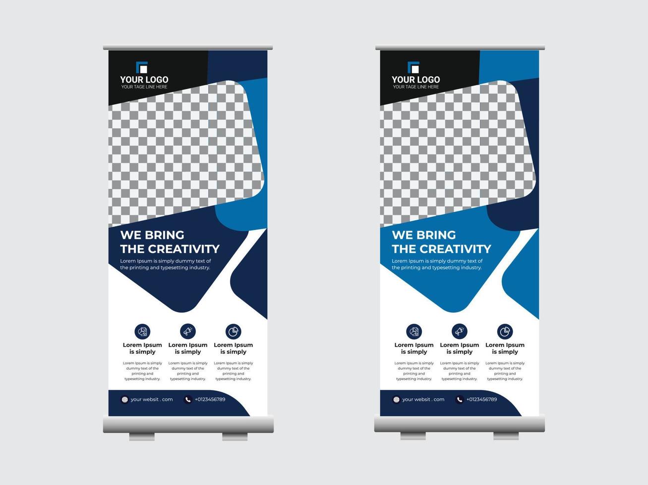 Minimal corporate rollup banner template vector