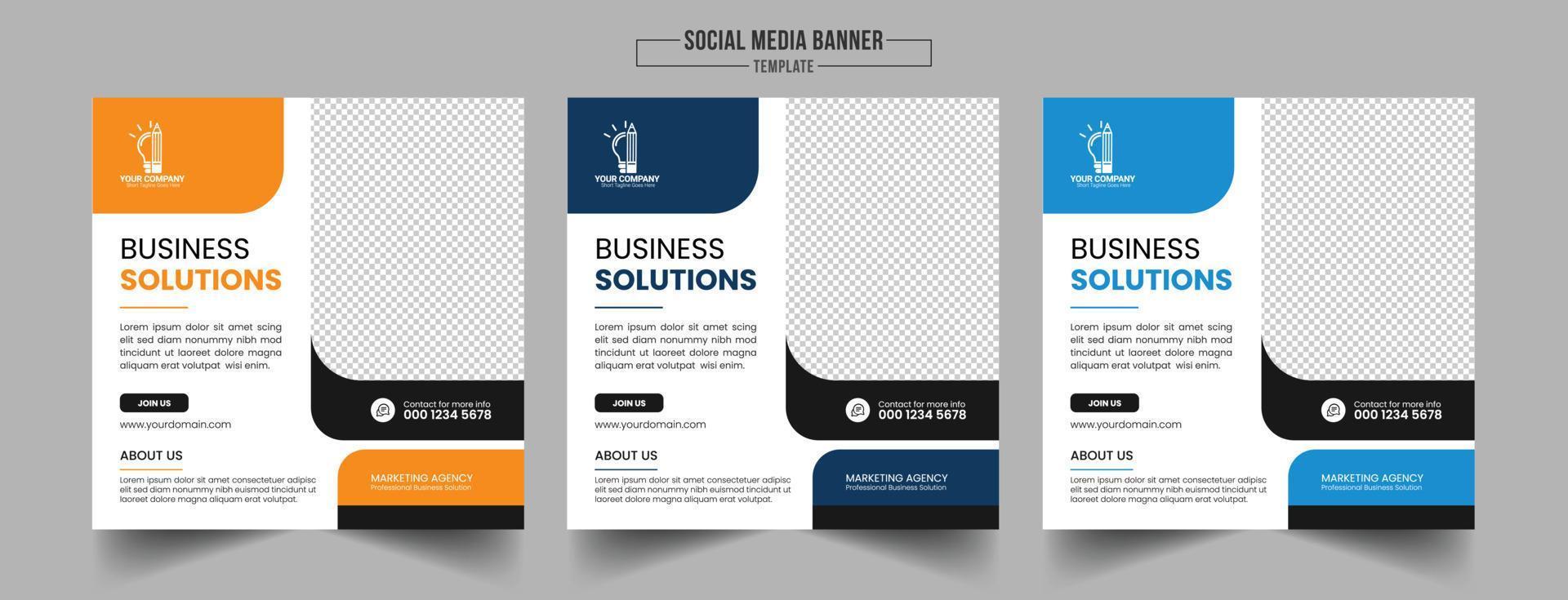 Corporate social media post, creative banner template design and marketing banner vector