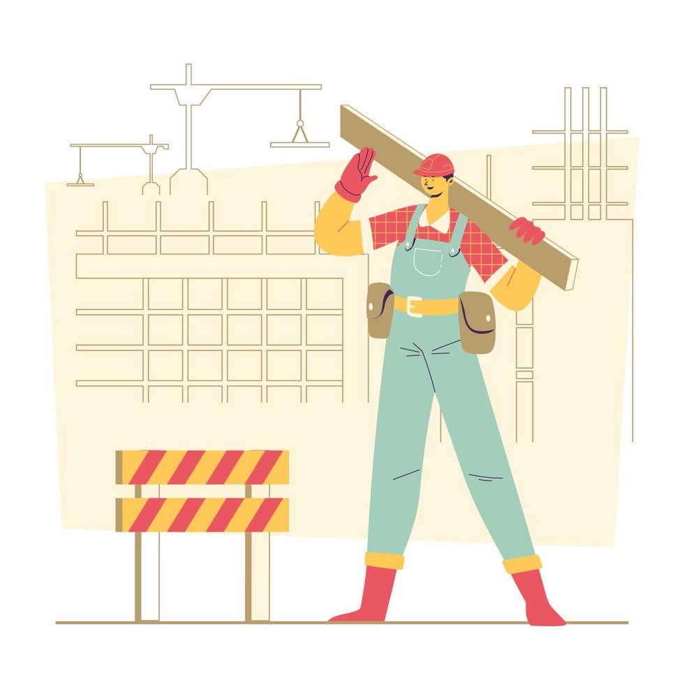 Construction Man Concept vector