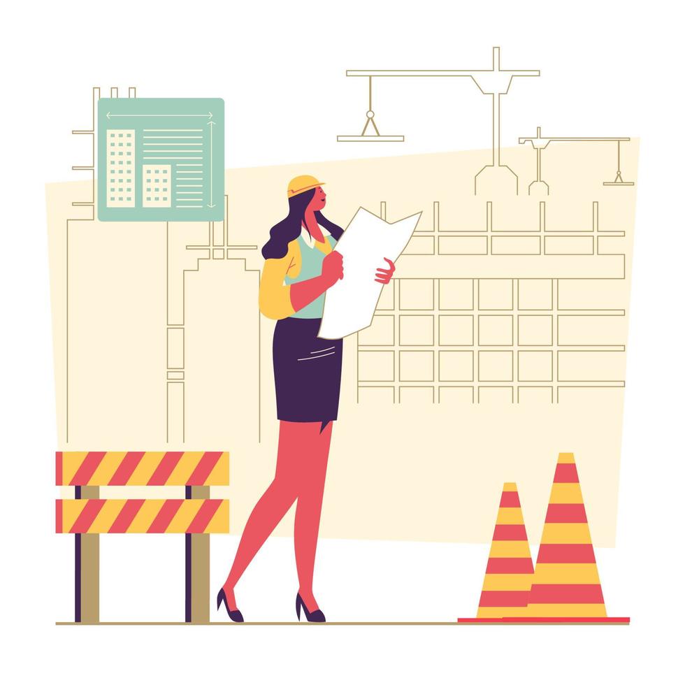 Smart Engineer Woman vector